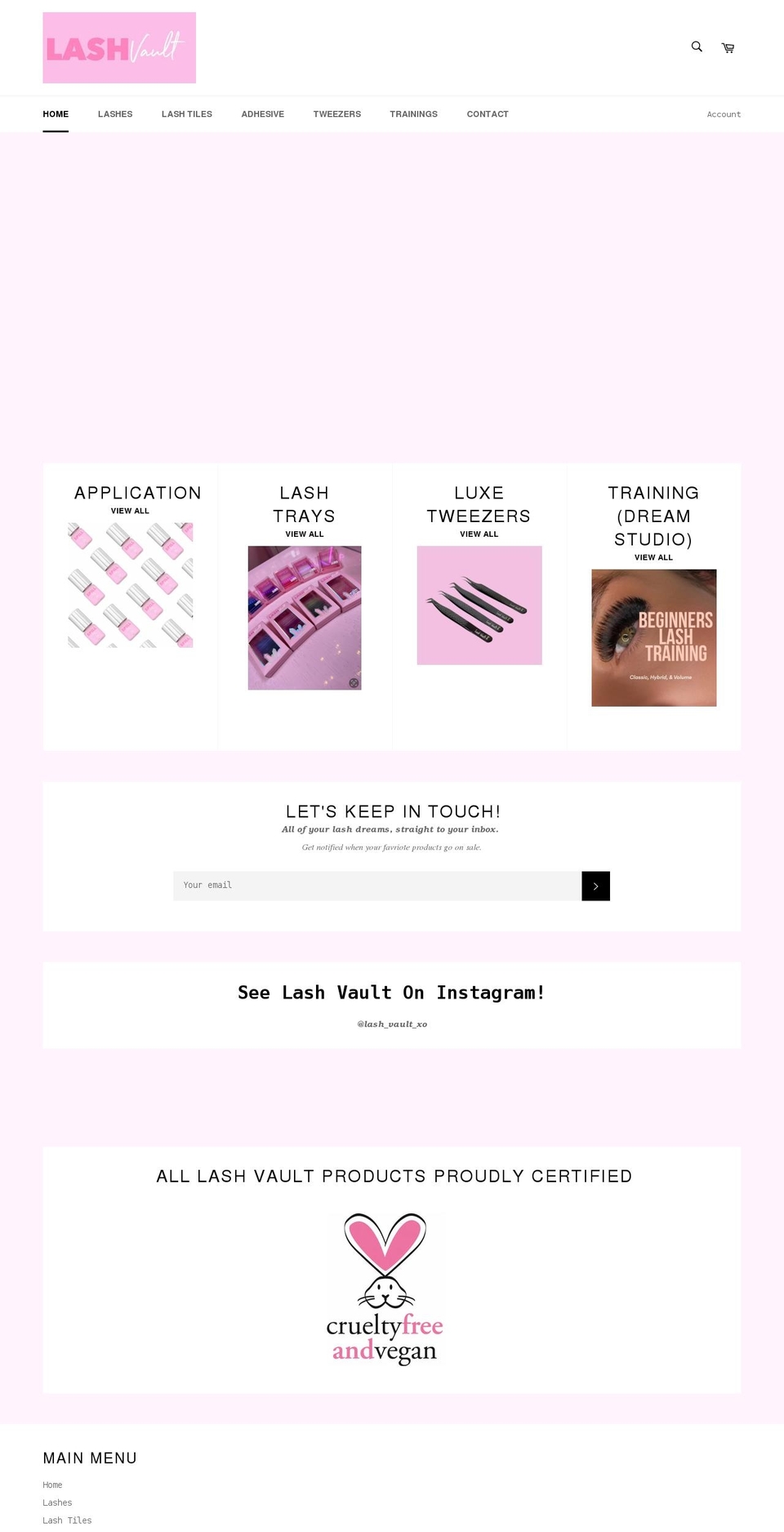 shoplashvault.com shopify website screenshot
