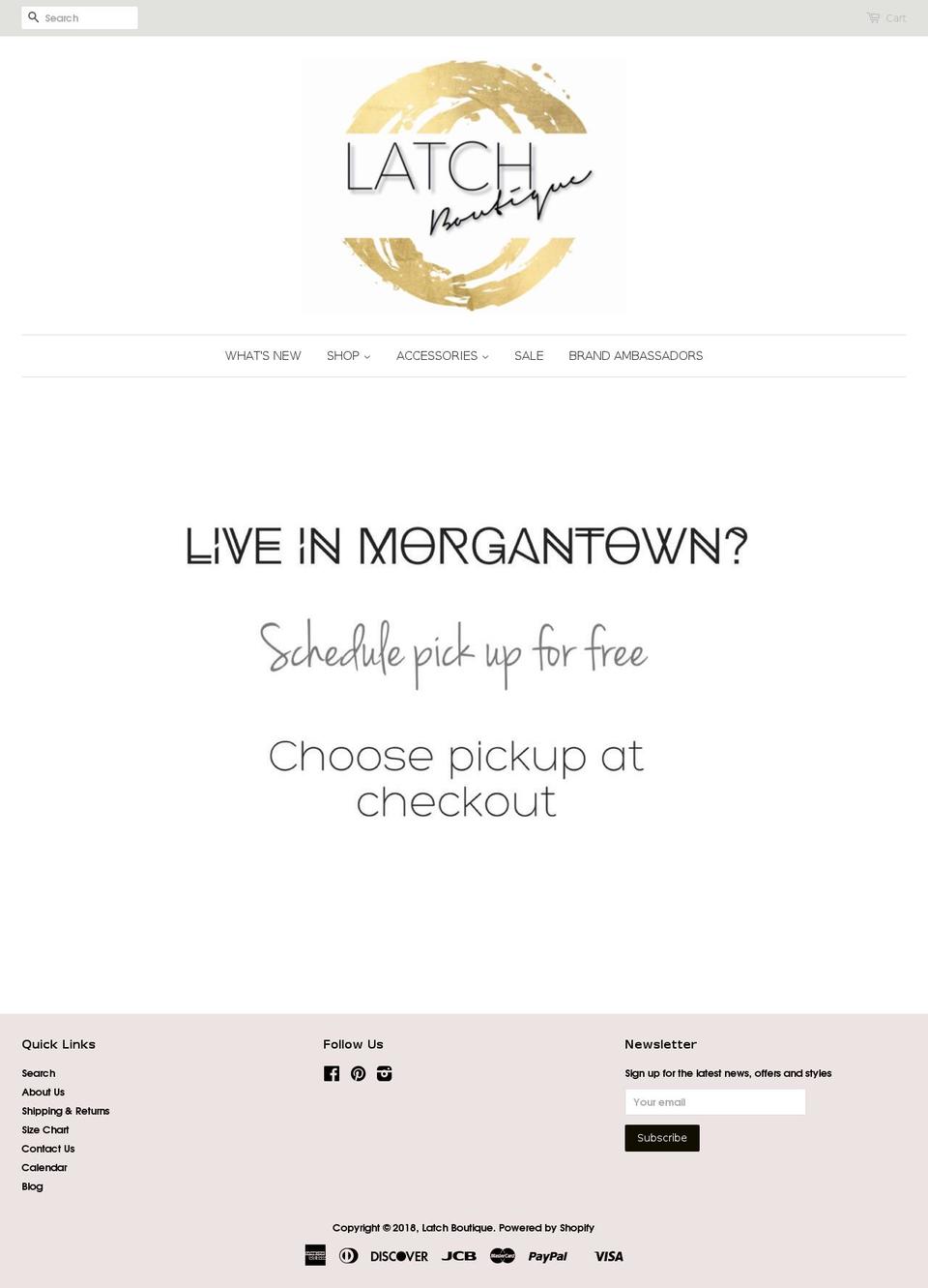 shoplatchboutique.com shopify website screenshot