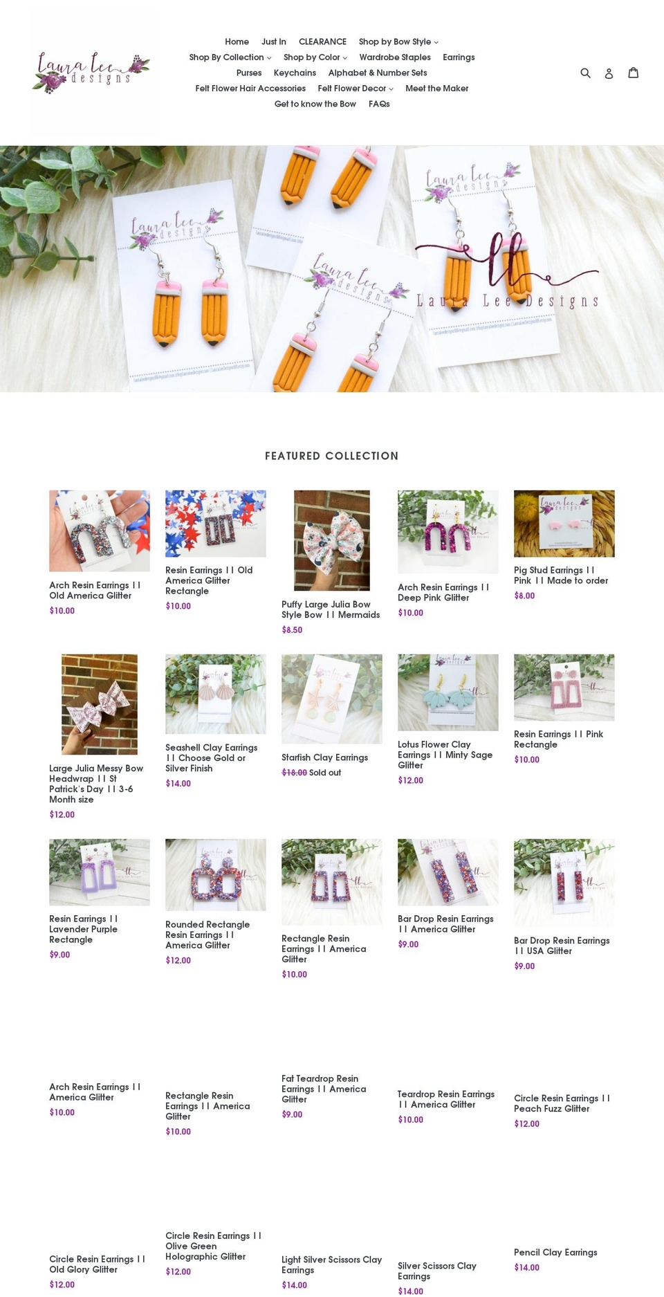 shoplauraleedesigns.com — Shopify storefront screenshot