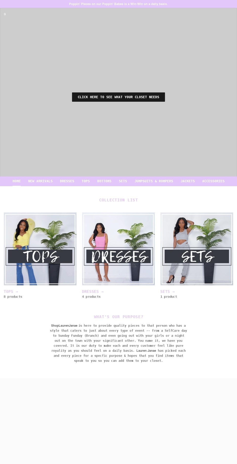 shoplaurenjanae.com shopify website screenshot