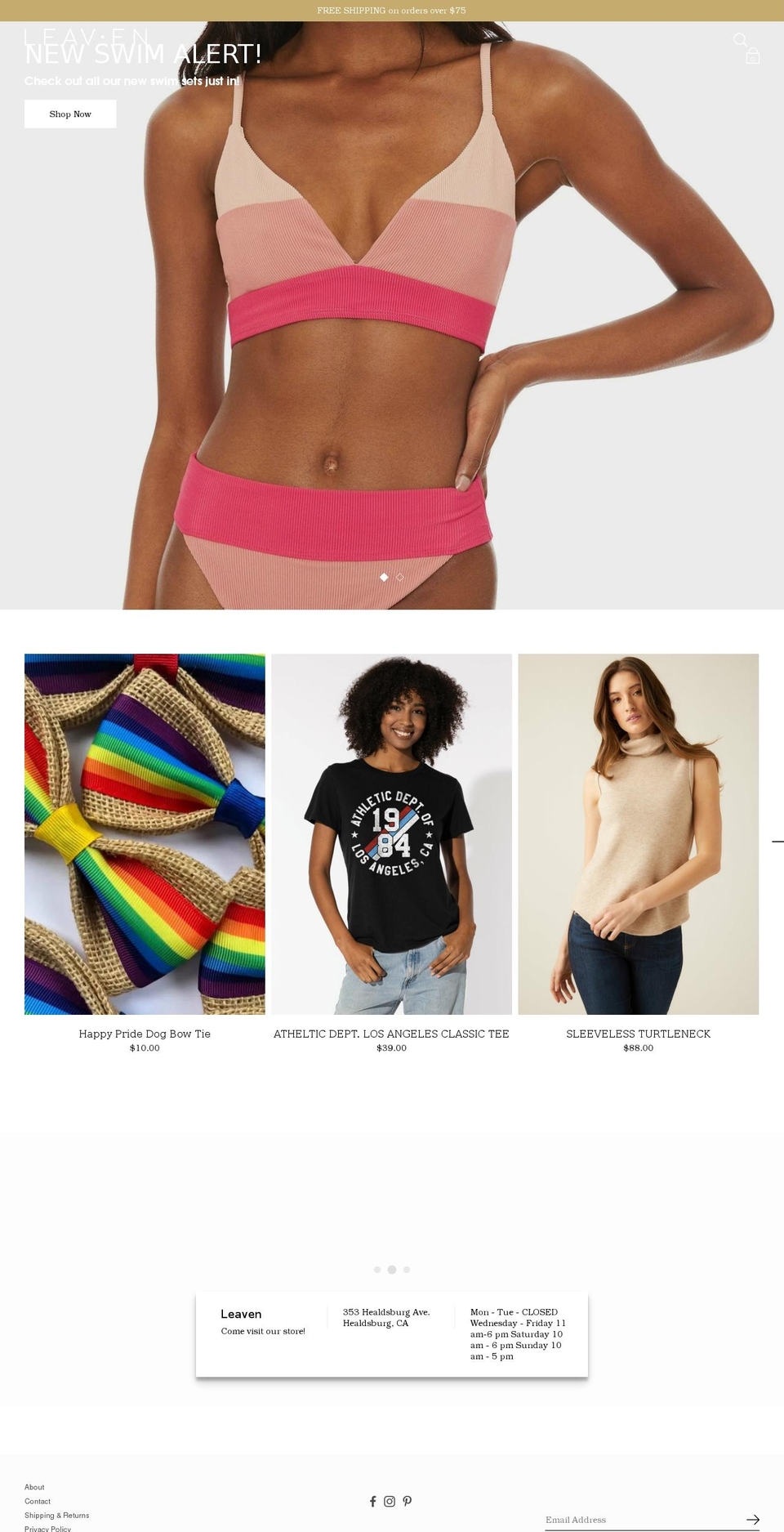 shopleaven.com shopify website screenshot