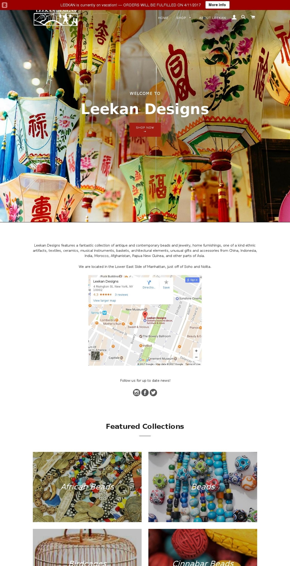 Leekan Designs Shopify theme site example shopleekan.com