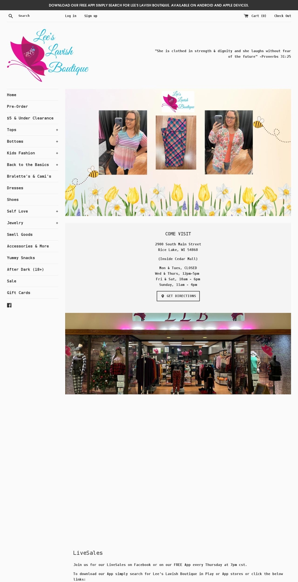 shopleesboutique.com — Shopify storefront screenshot