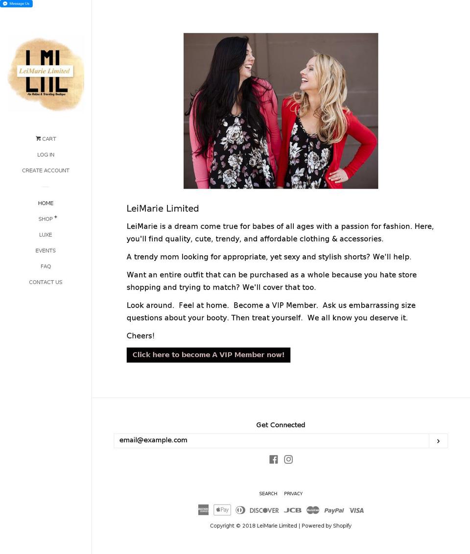 shopleimarie.com shopify website screenshot