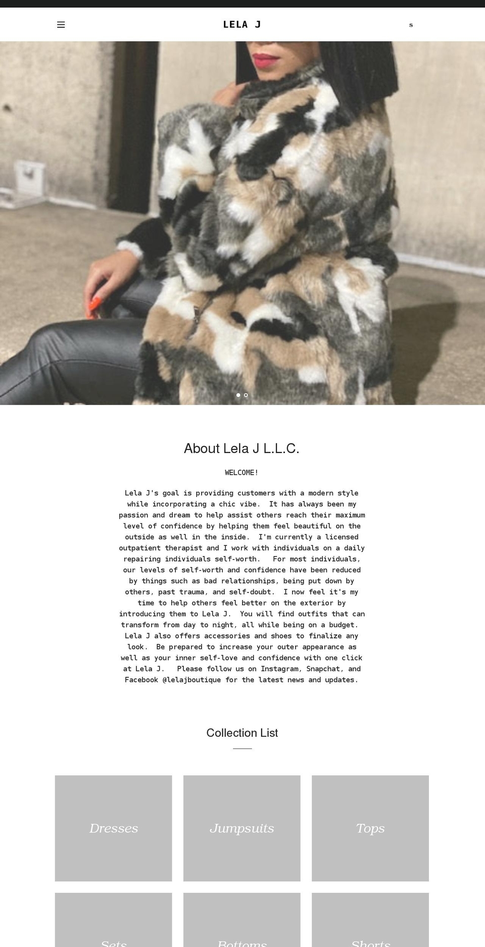 shoplelaj.com shopify website screenshot
