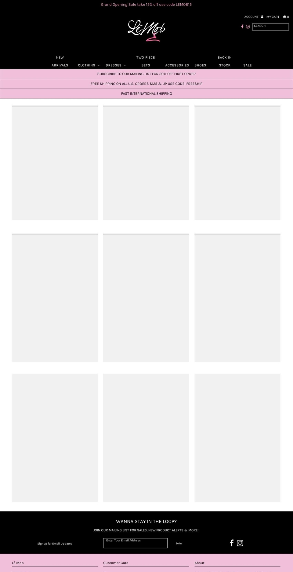 shoplemob.com — Shopify storefront screenshot