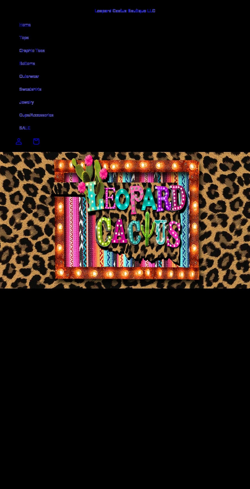 shopleopardcactusboutique.com shopify website screenshot