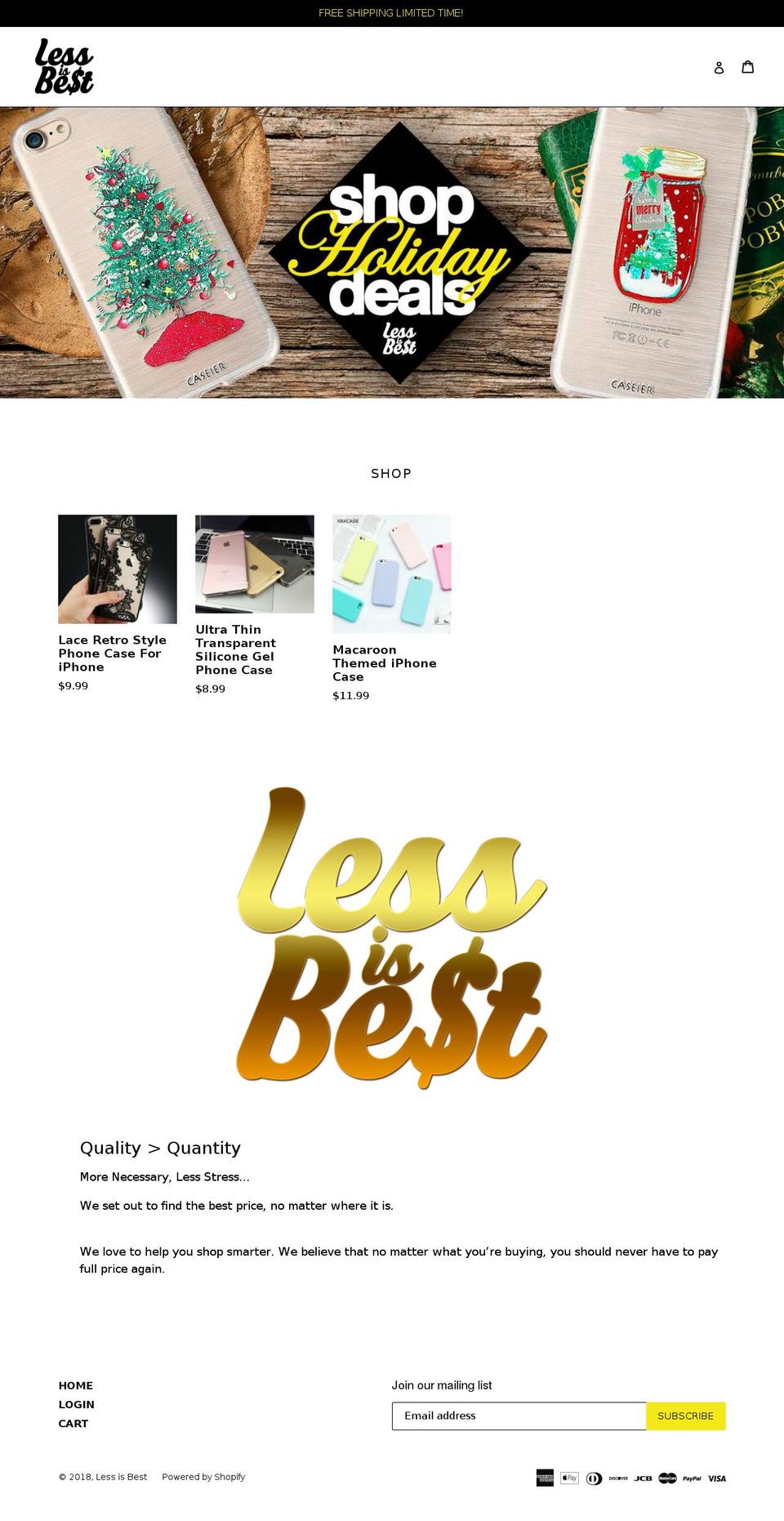 Test Theme Shopify theme site example shoplessisbest.com