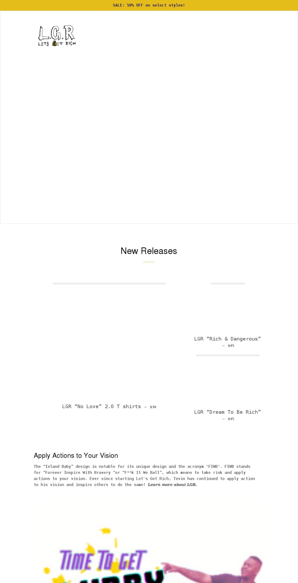 shopletsgetrich.com shopify website screenshot