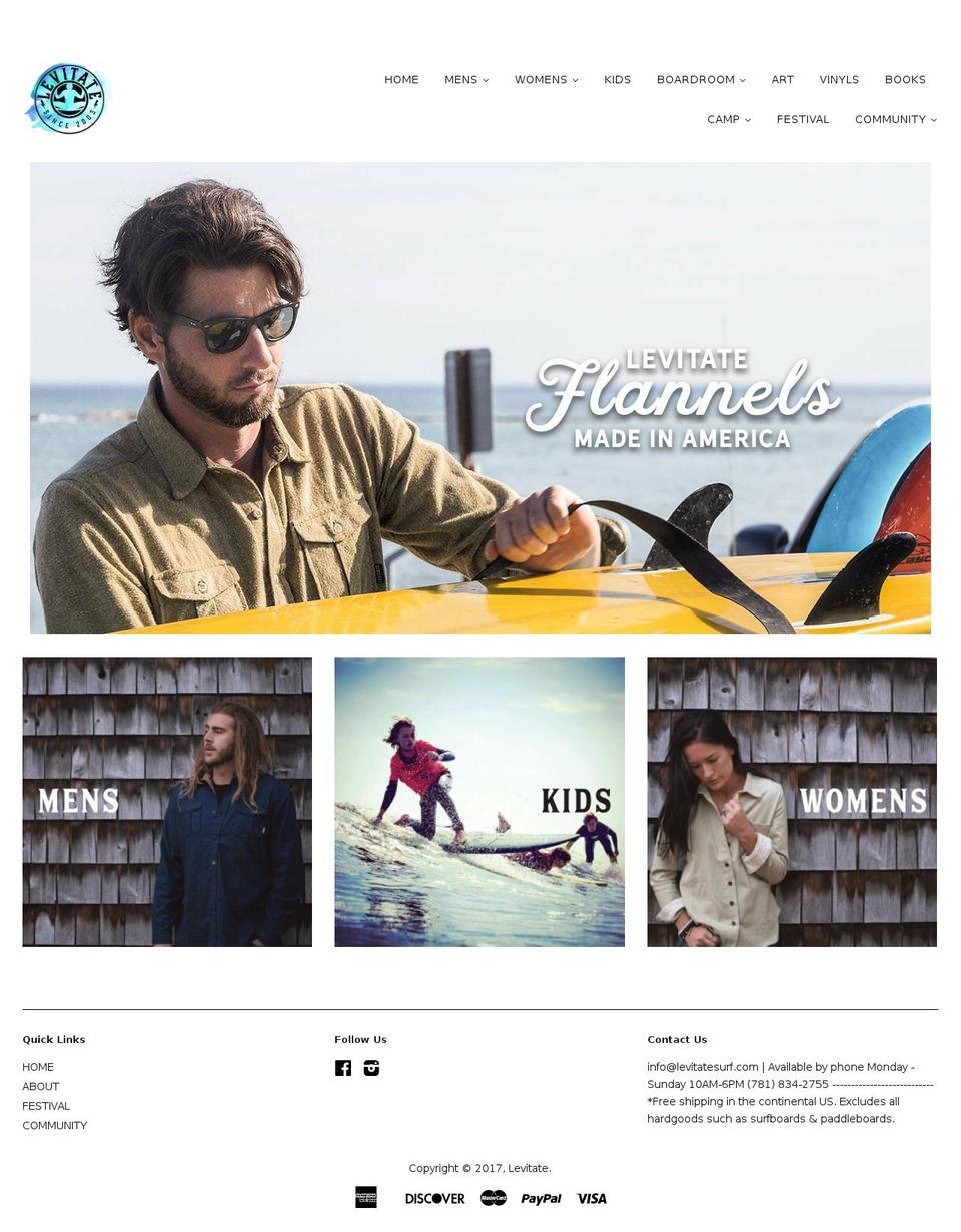 shoplevitate.com shopify website screenshot