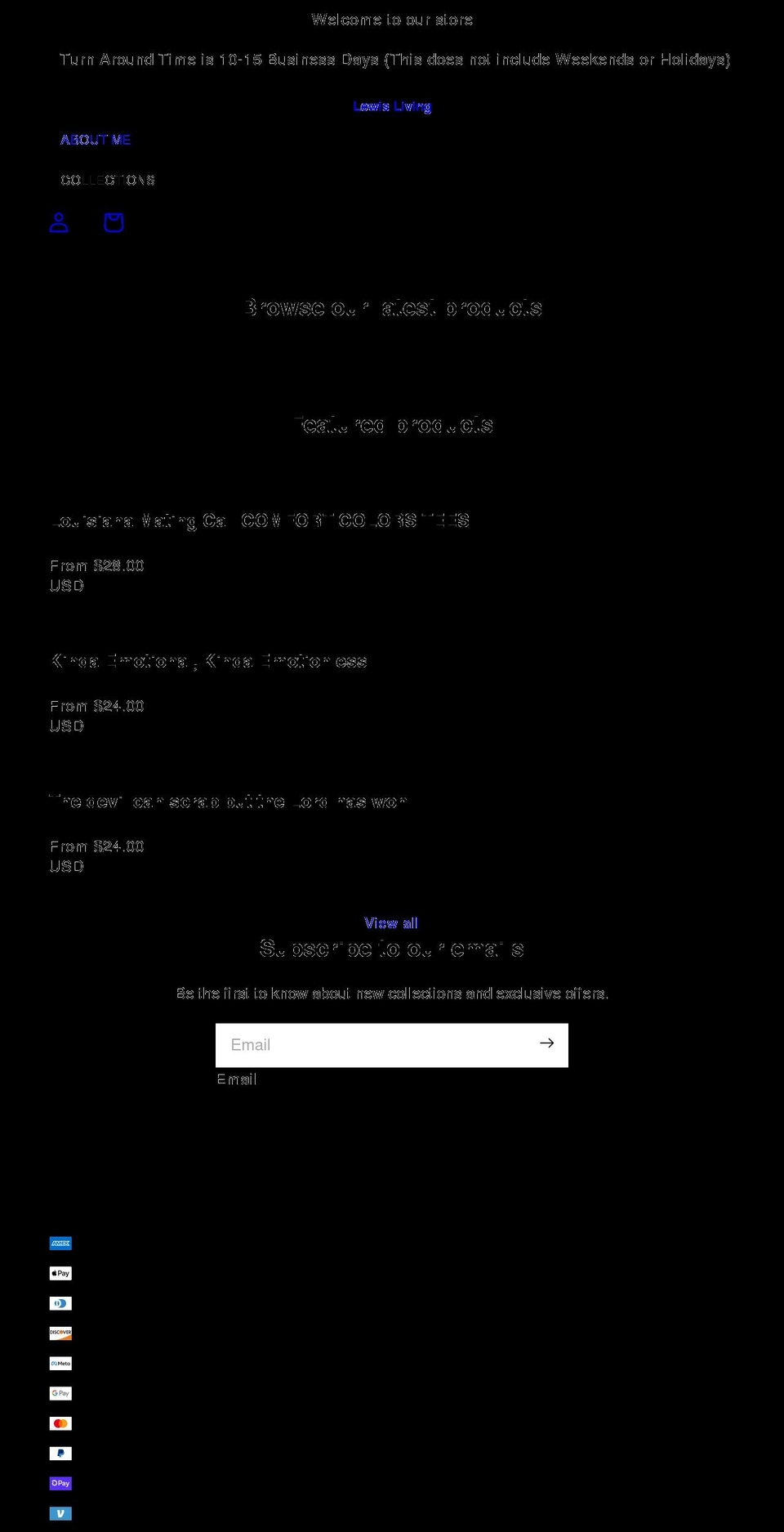 shoplewisliving.com shopify website screenshot