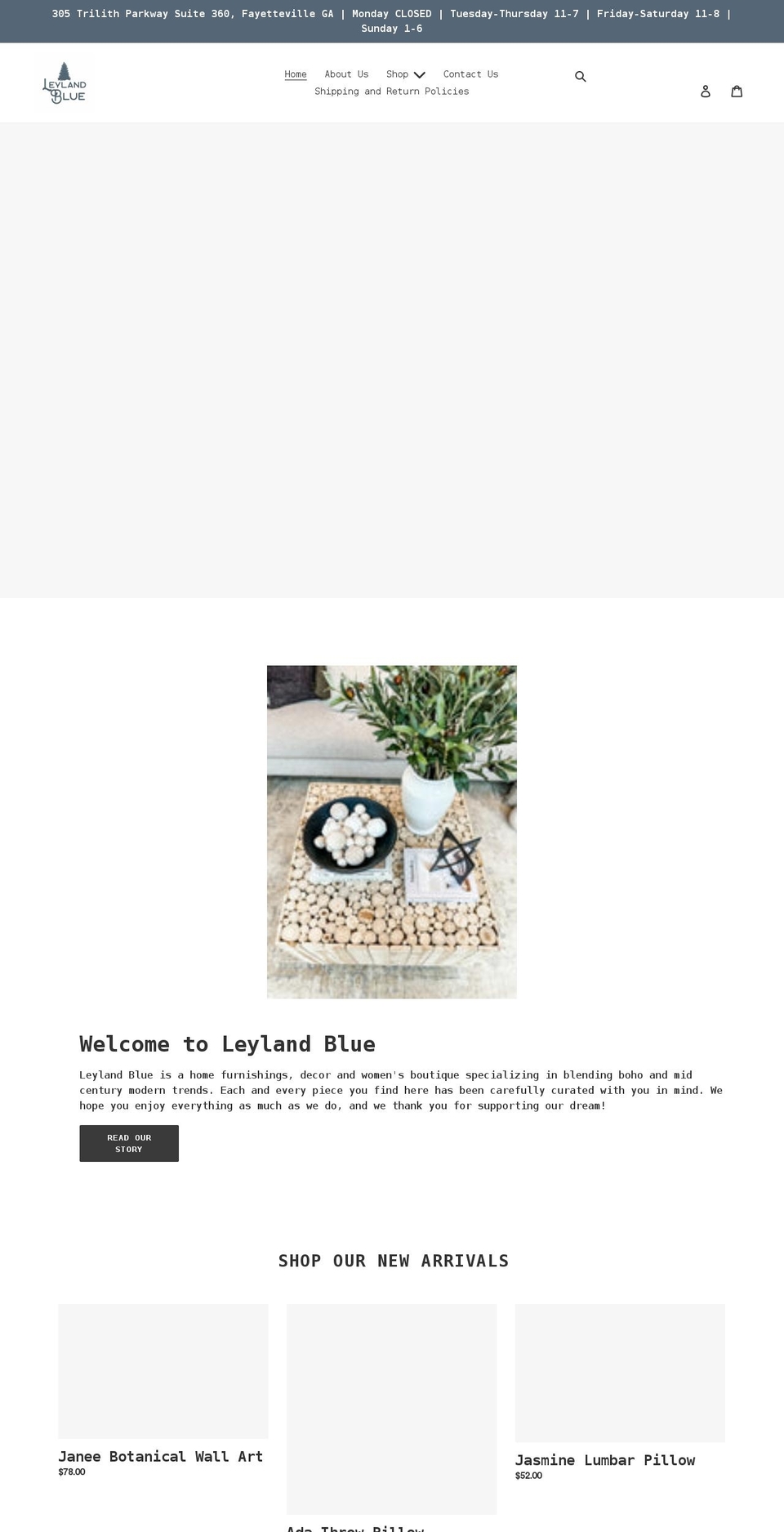 shopleylandblue.com shopify website screenshot