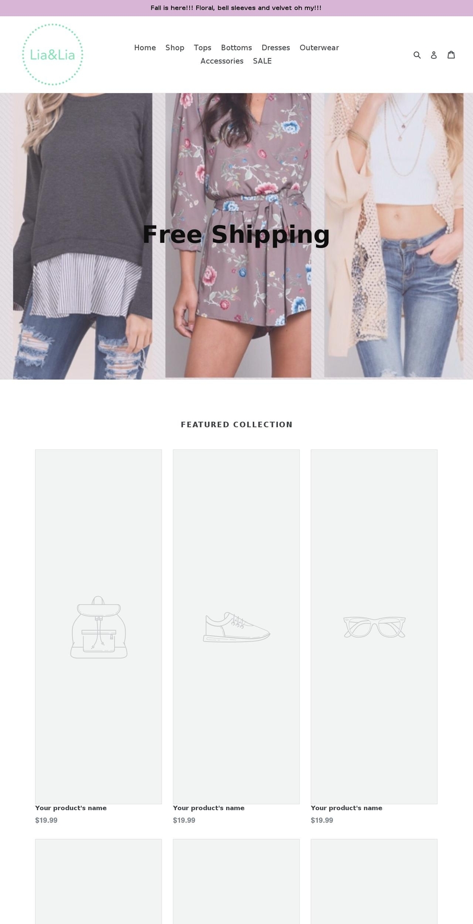 shopliaandlia.com — Shopify storefront screenshot