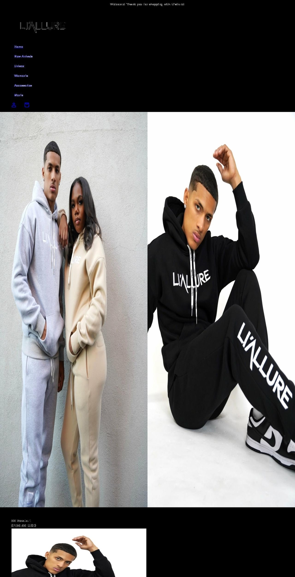 shopliallure.com shopify website screenshot