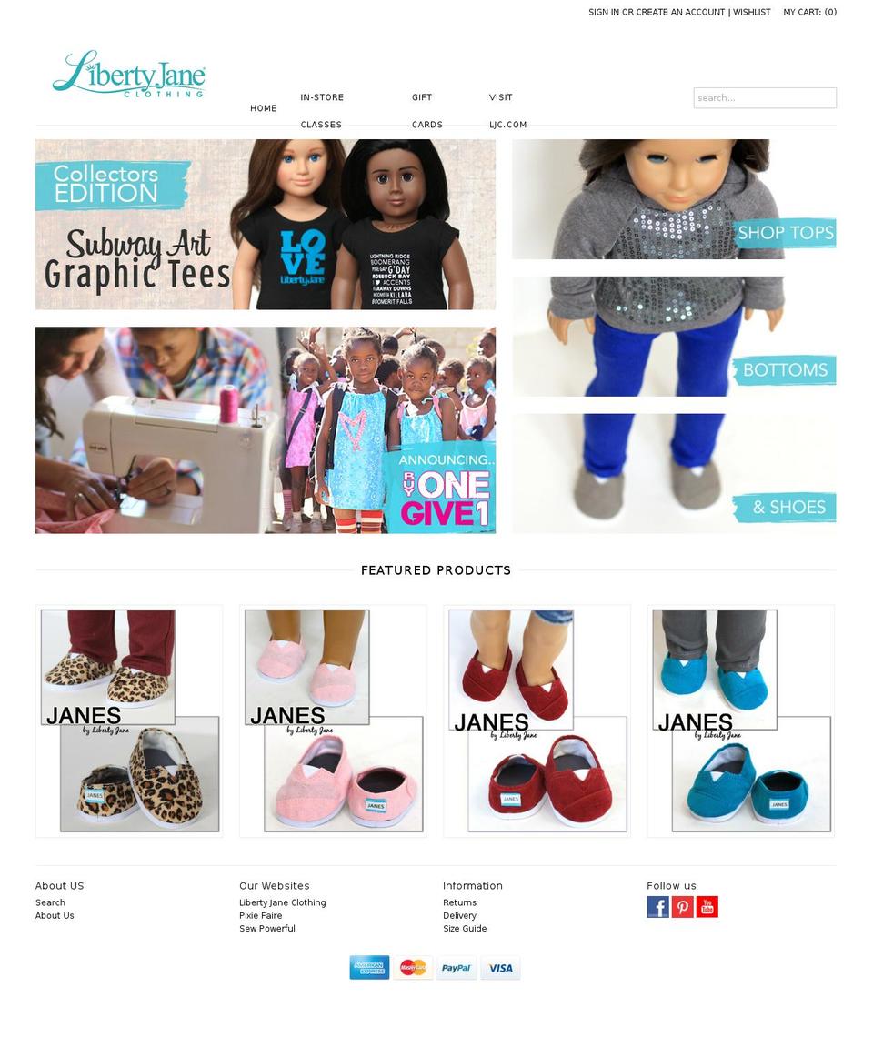 shoplibertyjane.com shopify website screenshot