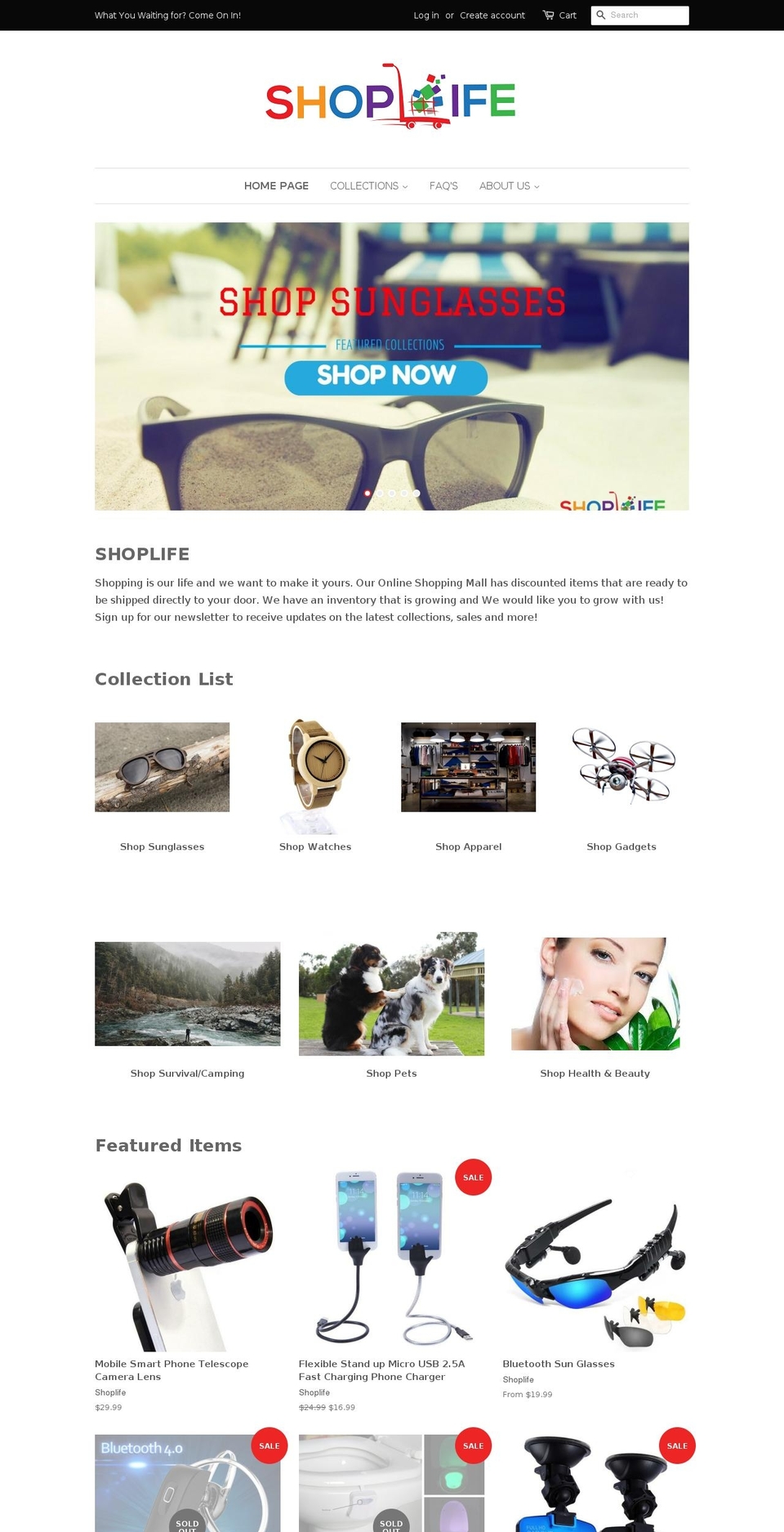 shoplife.store shopify website screenshot