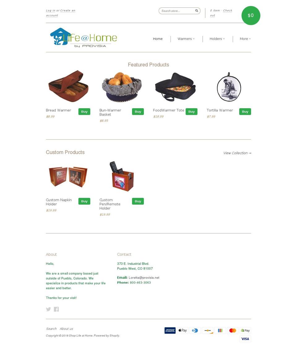 shoplifeathome.com — Shopify storefront screenshot
