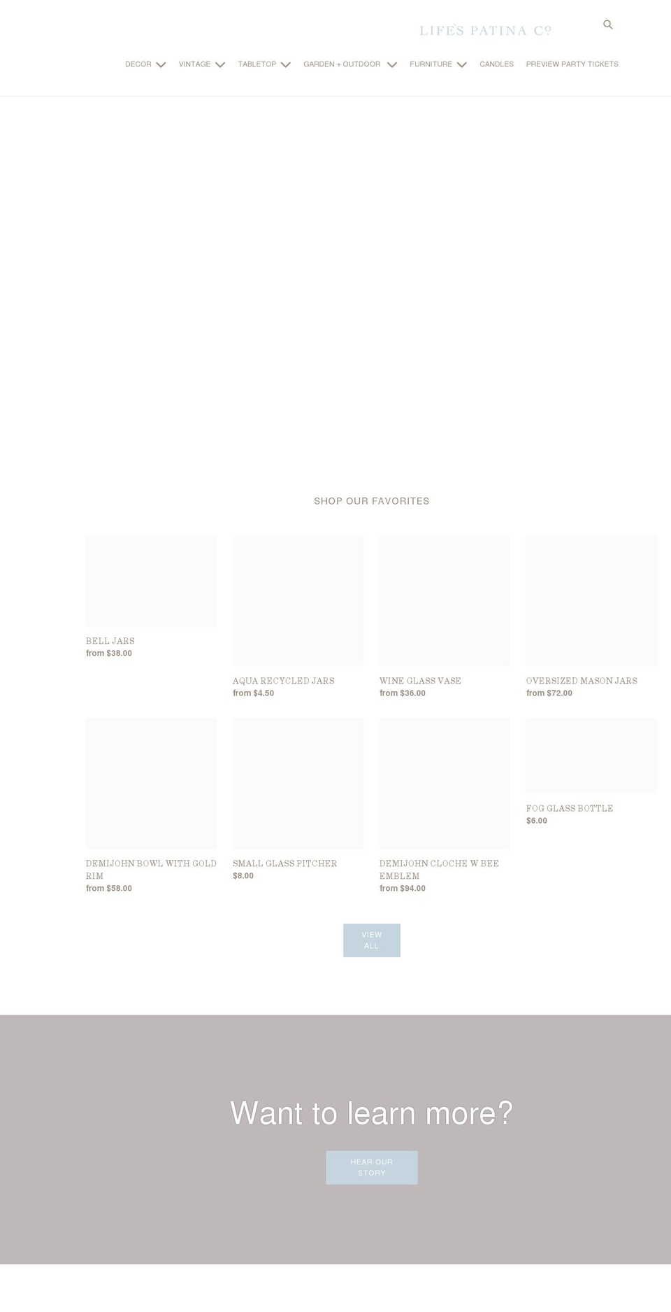 shoplifespatina.com shopify website screenshot