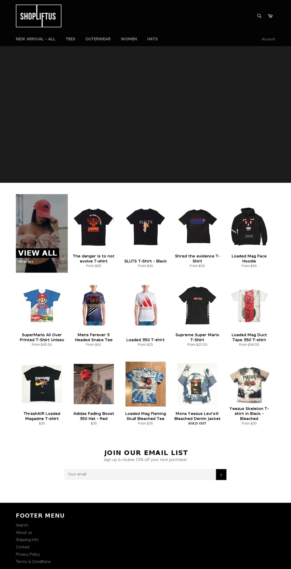 shopliftus.com shopify website screenshot