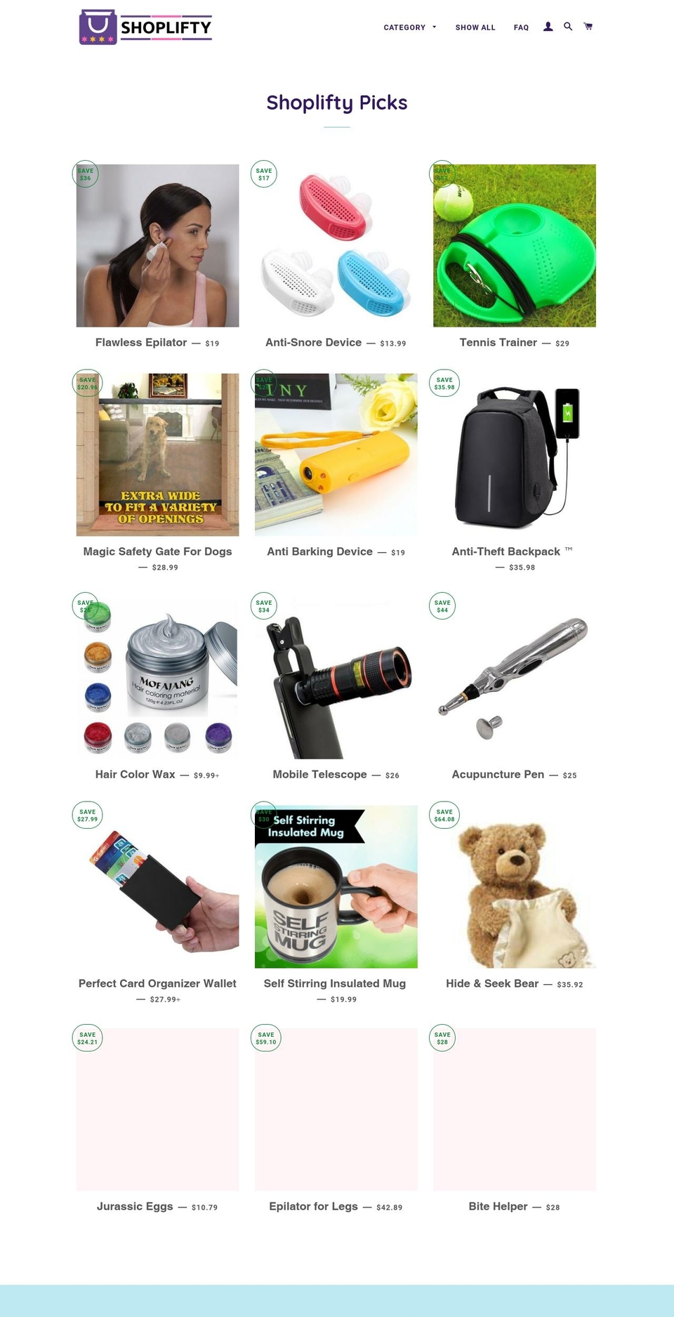shoplifty.com — Shopify storefront screenshot