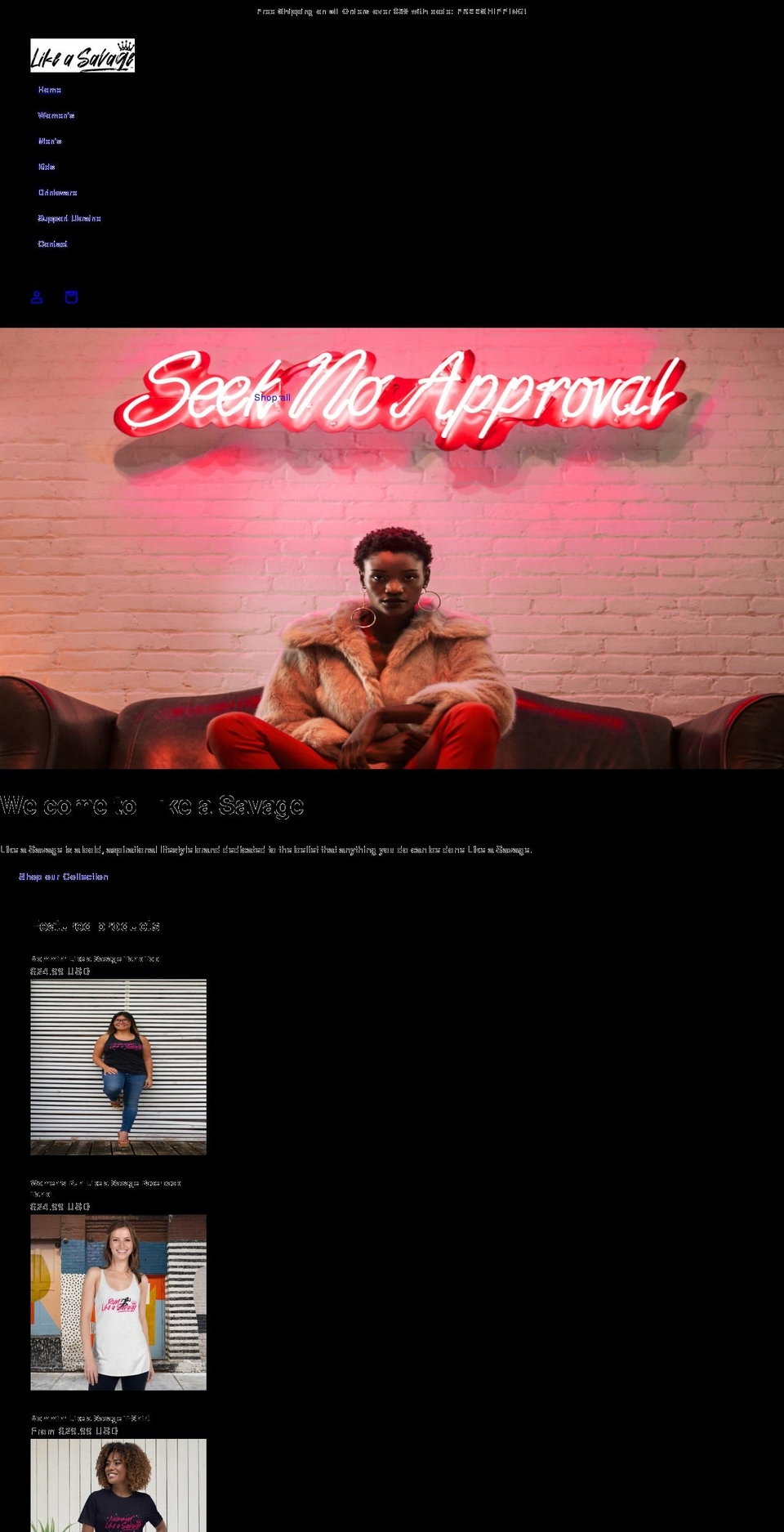 shoplikeasavage.com shopify website screenshot