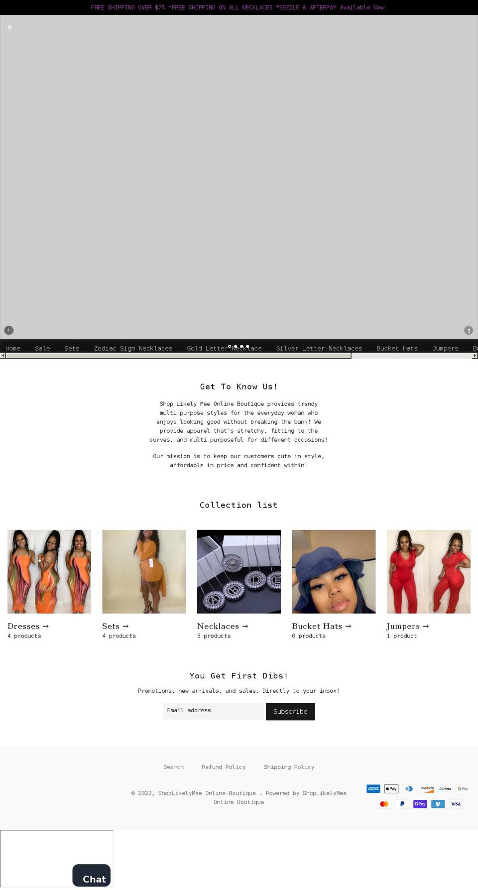 shoplikelymee.com shopify website screenshot