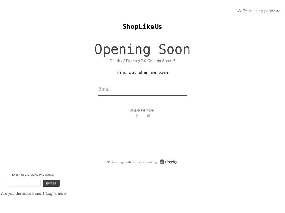 shoplikeus.net shopify website screenshot