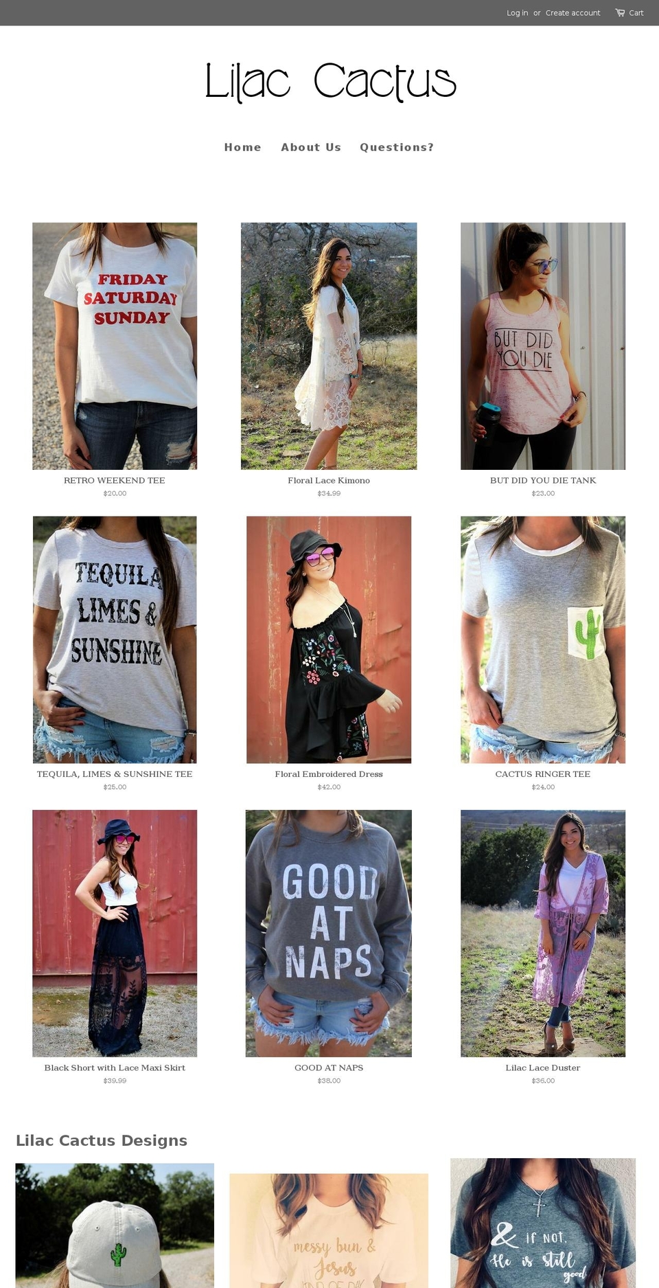 shoplilaccactus.com — Shopify storefront screenshot