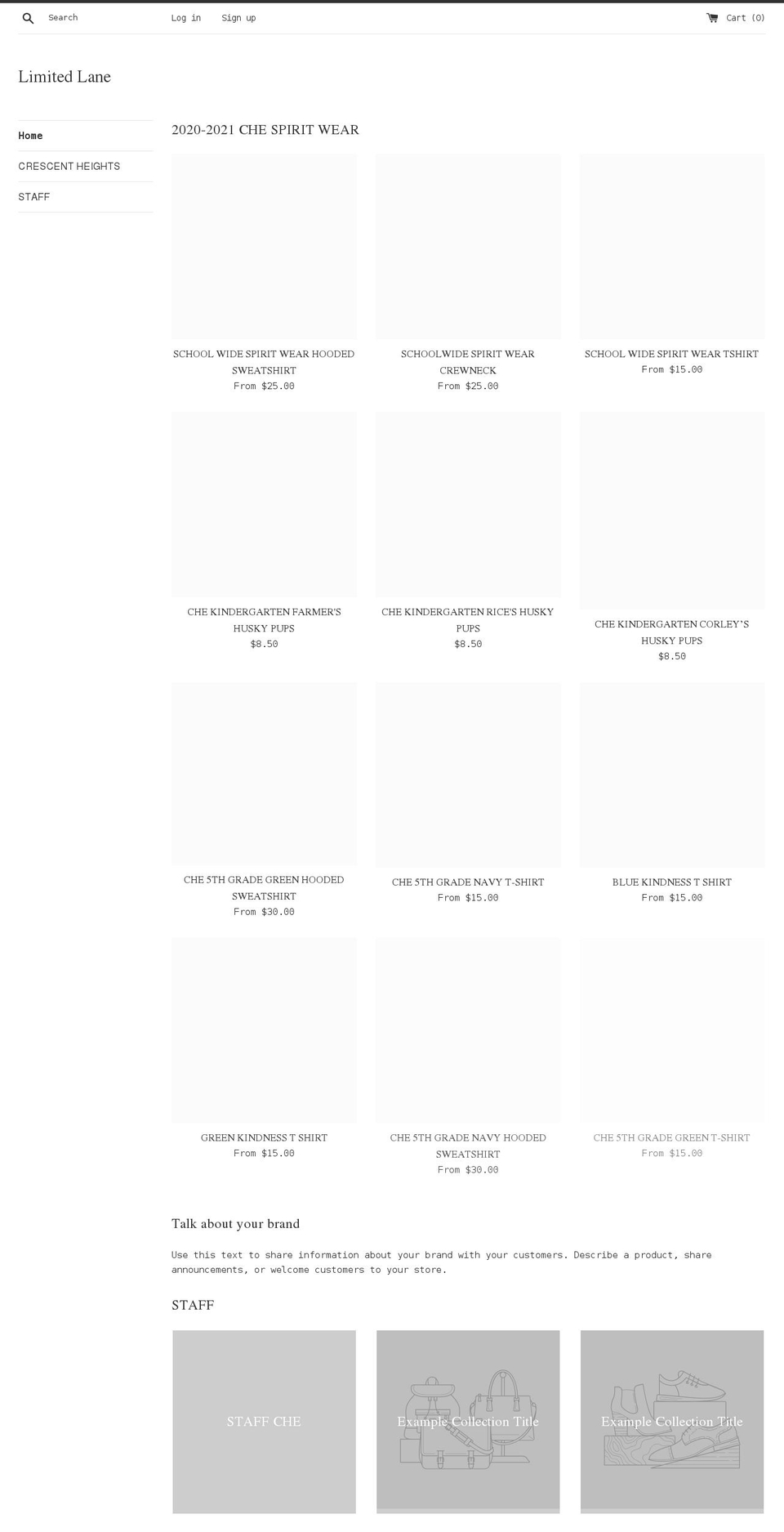 shoplimitedlane.com shopify website screenshot