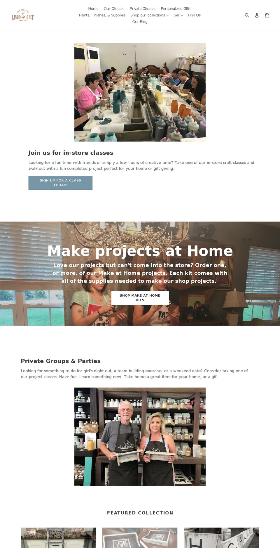 shoplinenandrust.com — Shopify storefront screenshot