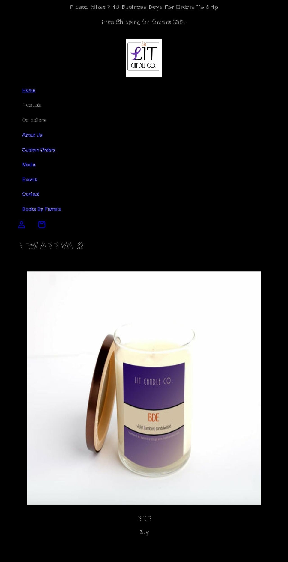 shoplitcandleco.com shopify website screenshot