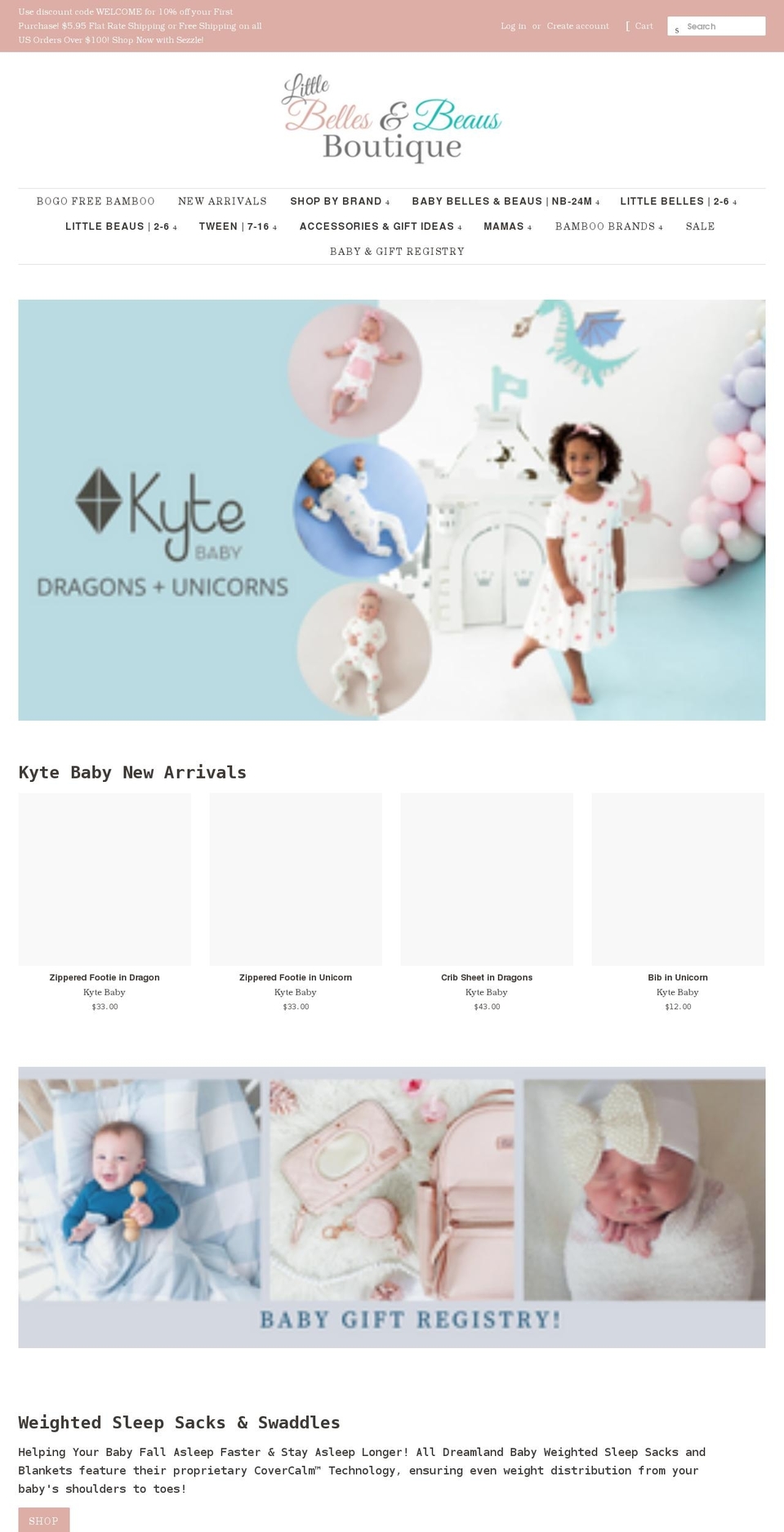 shoplittlebellesandbeaus.com shopify website screenshot