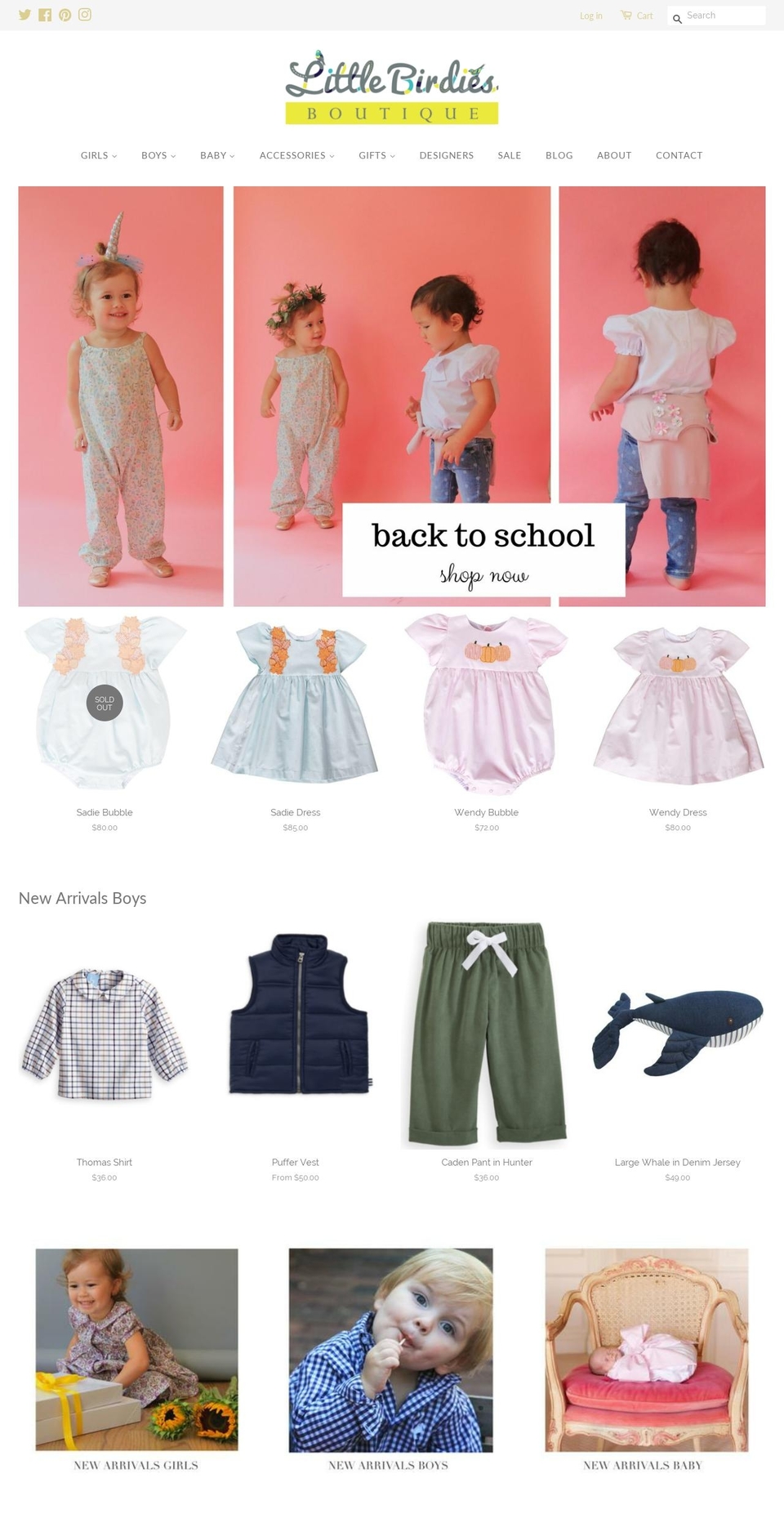 shoplittlebirdie.com — Shopify storefront screenshot