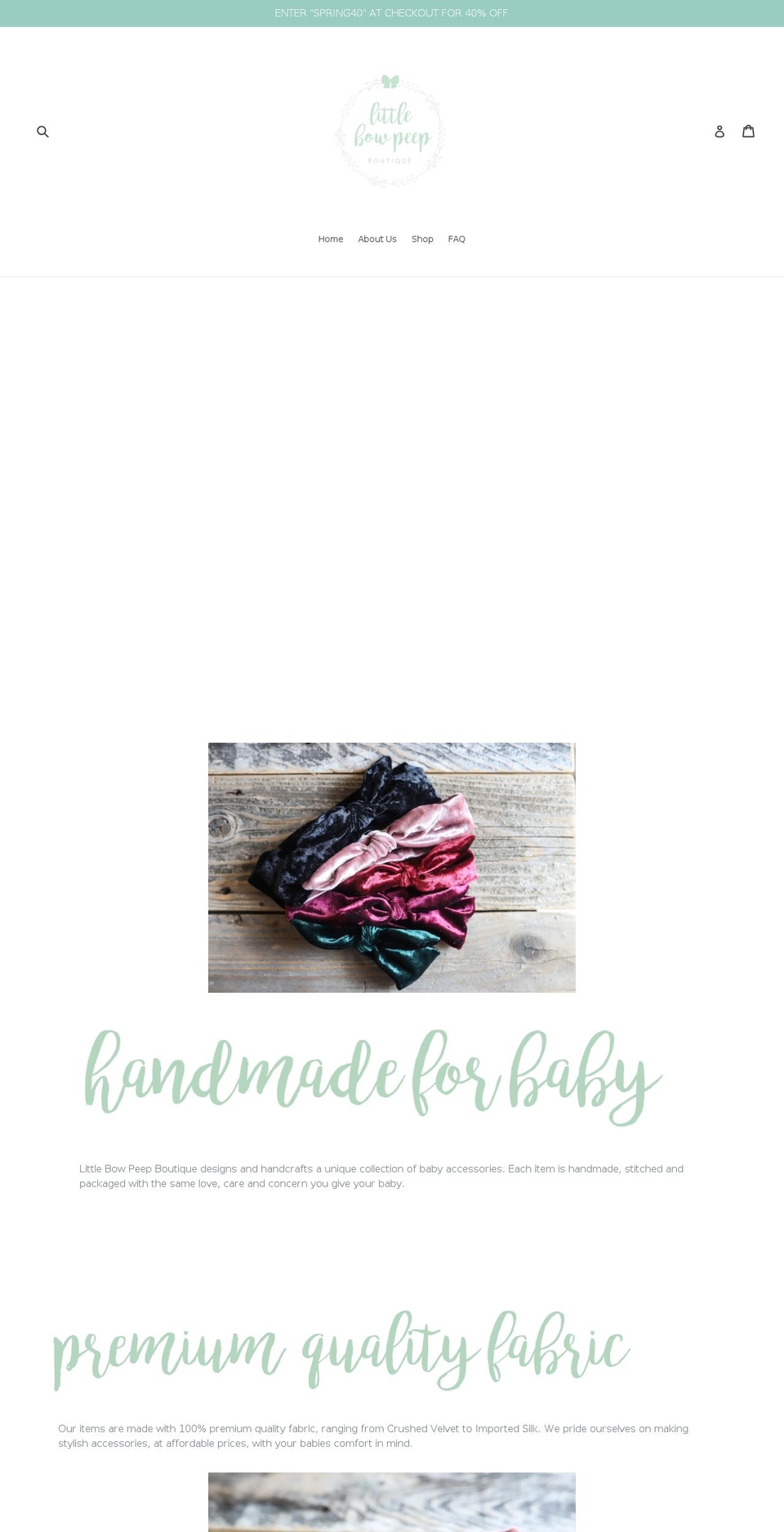 shoplittlebowpeep.com — Shopify storefront screenshot