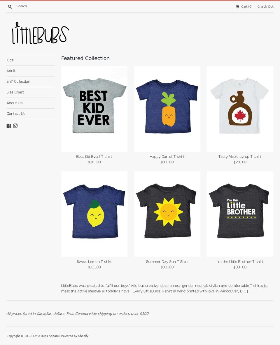 shoplittlebubs.com — Shopify storefront screenshot