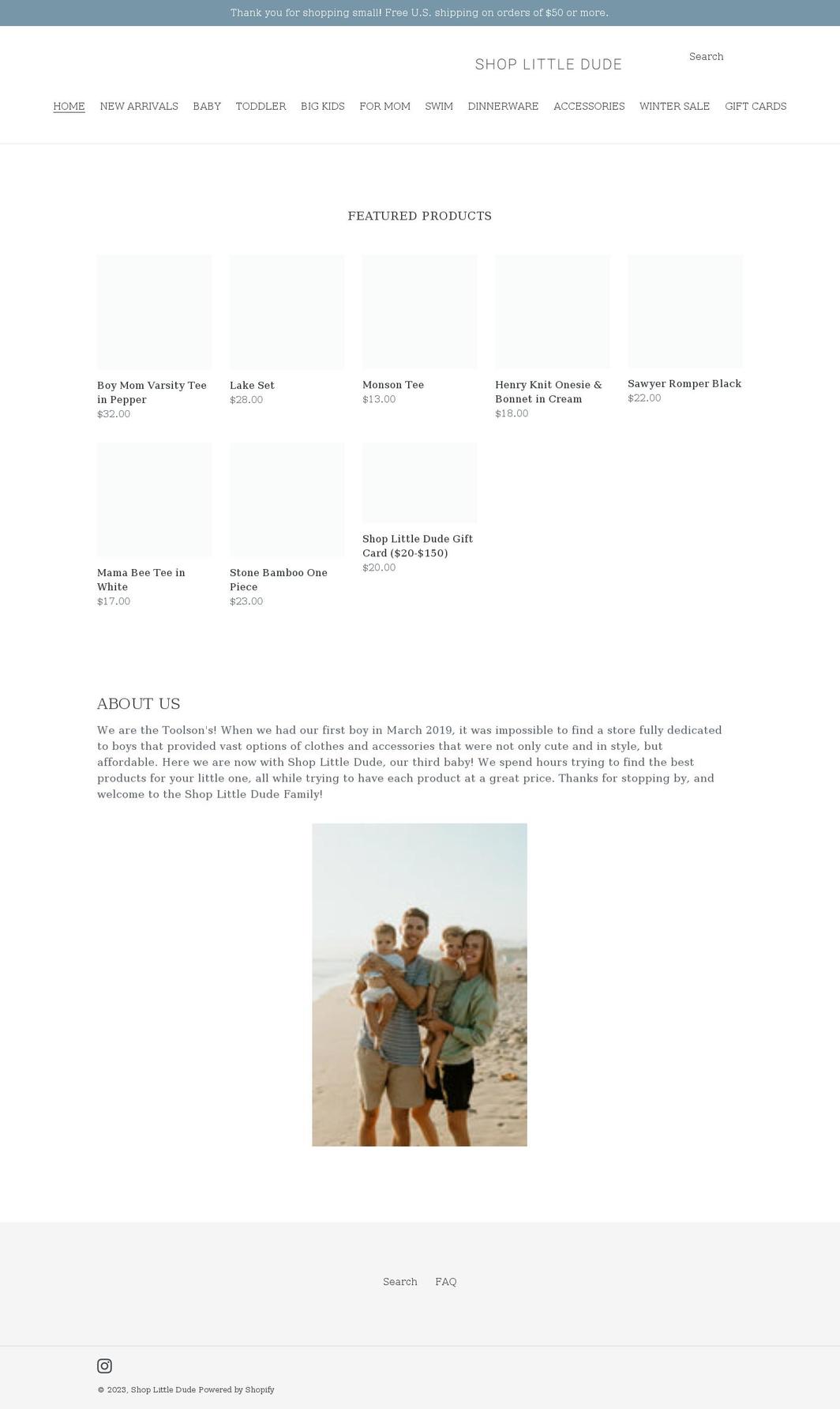 shoplittledude.com shopify website screenshot