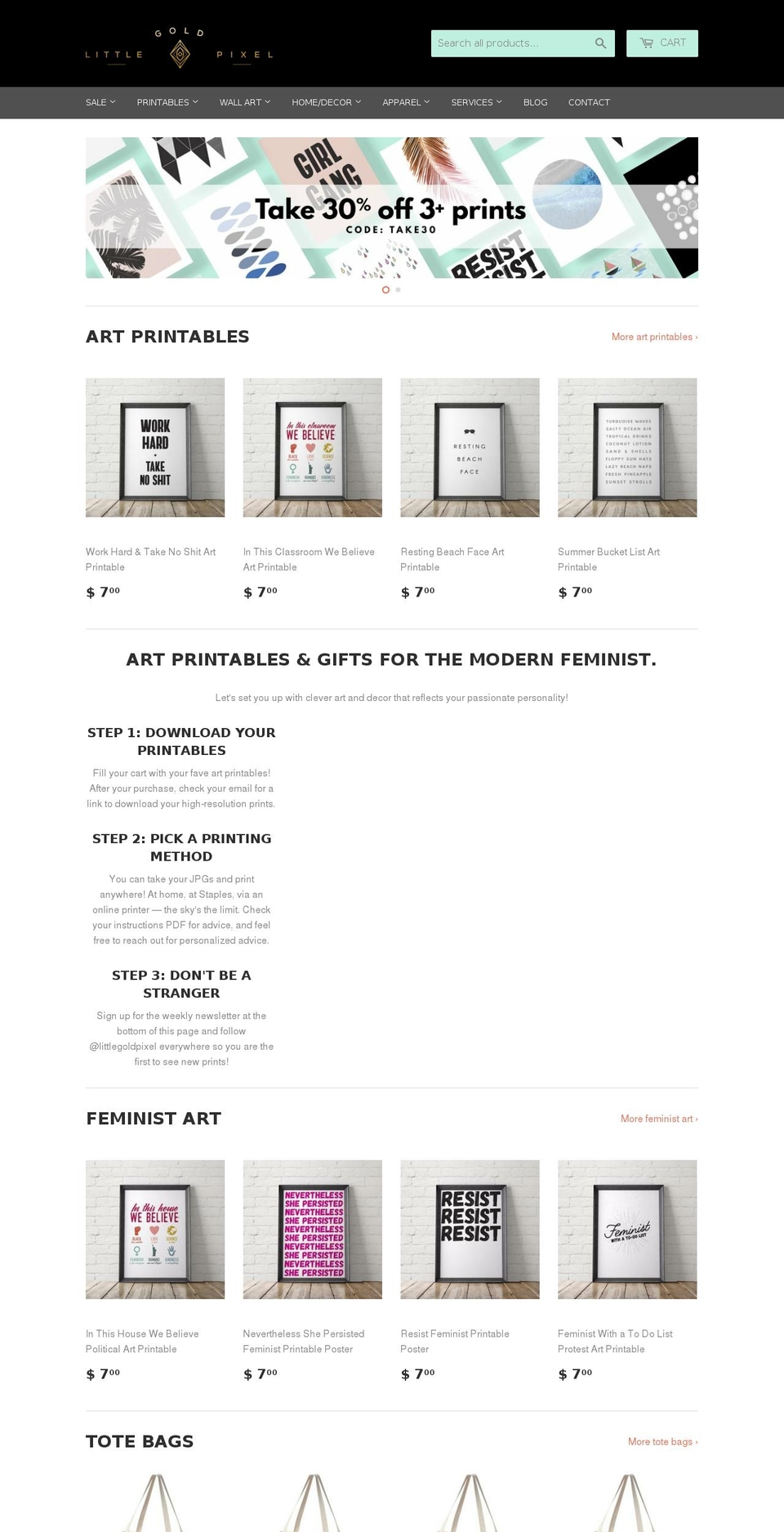 shoplittlegoldpixel.com shopify website screenshot