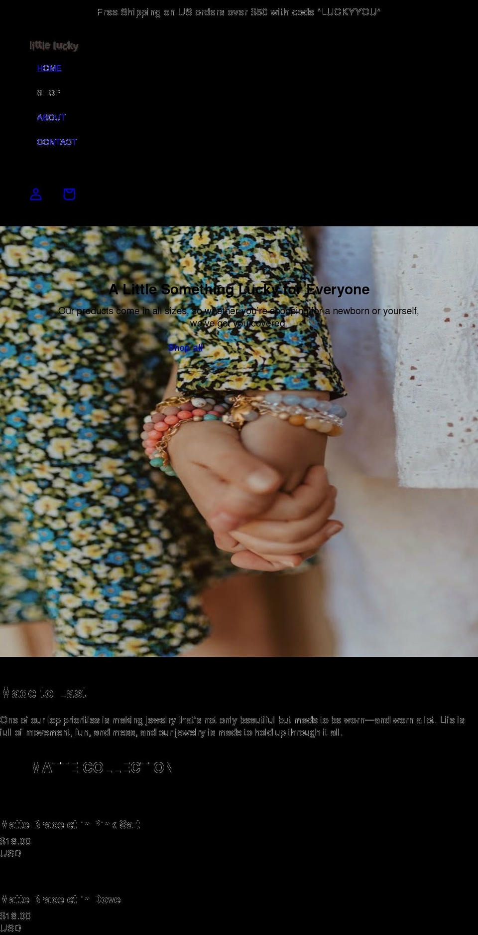 shoplittlelucky.com shopify website screenshot