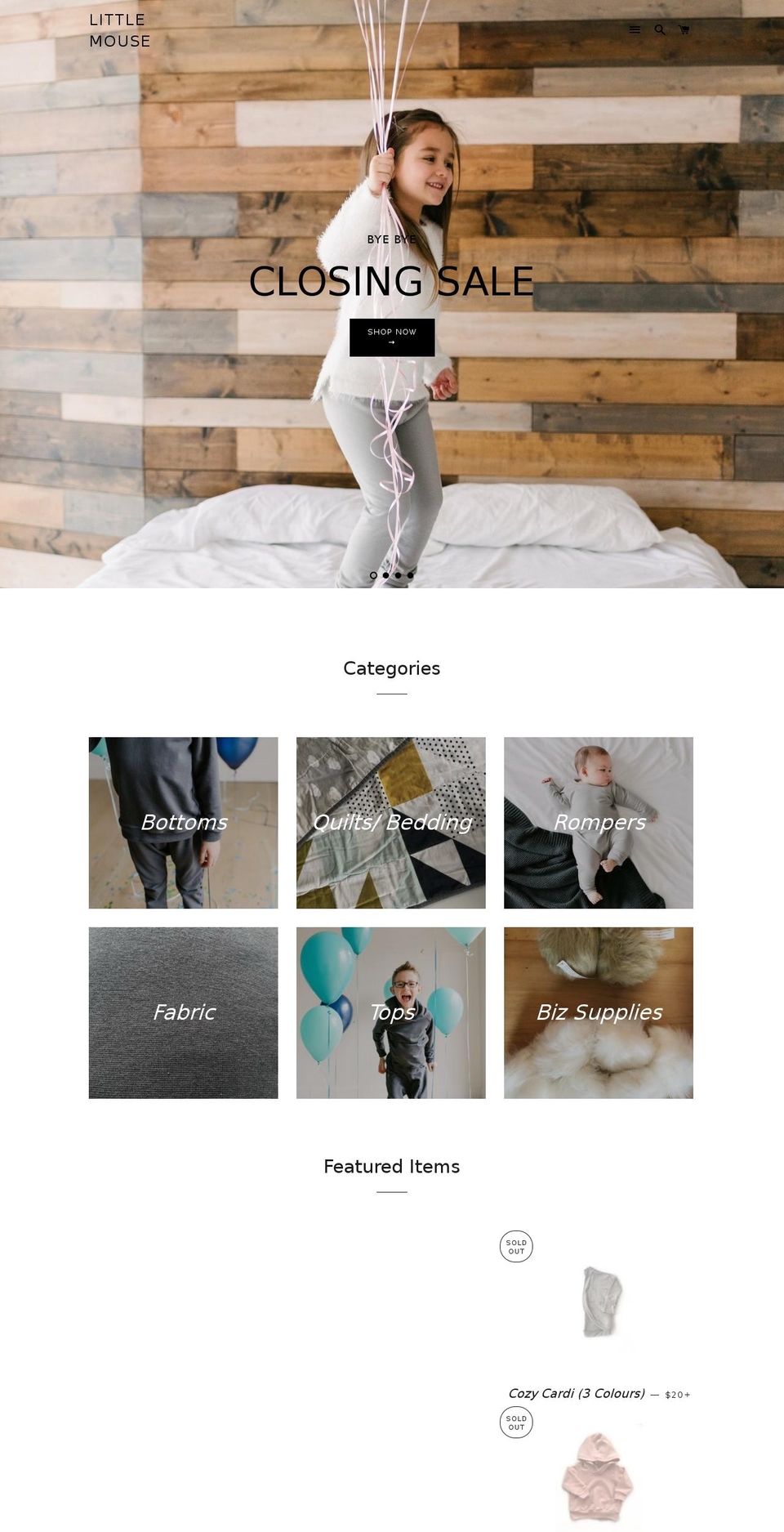 shoplittlemouse.com shopify website screenshot