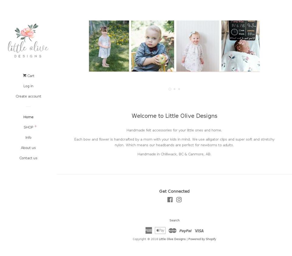 shoplittleolivedesigns.com — Shopify storefront screenshot