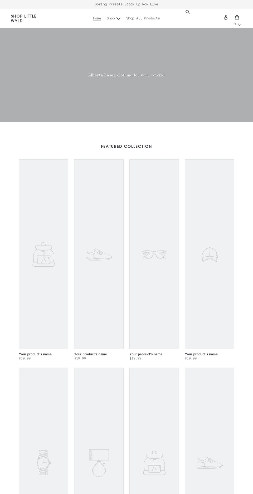 shoplittlewyld.com shopify website screenshot