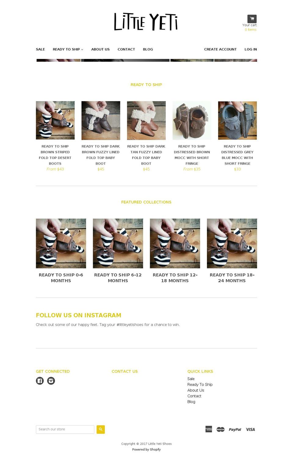 shoplittleyeti.com shopify website screenshot