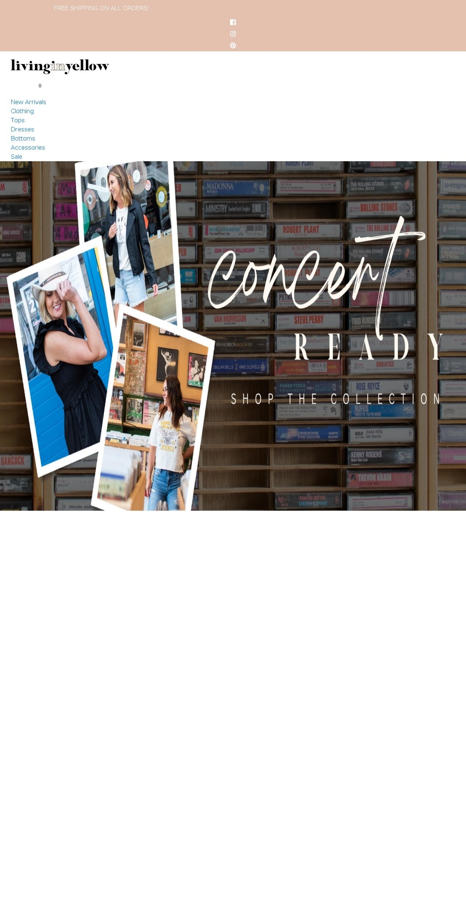 shoplivinginyellow.com shopify website screenshot