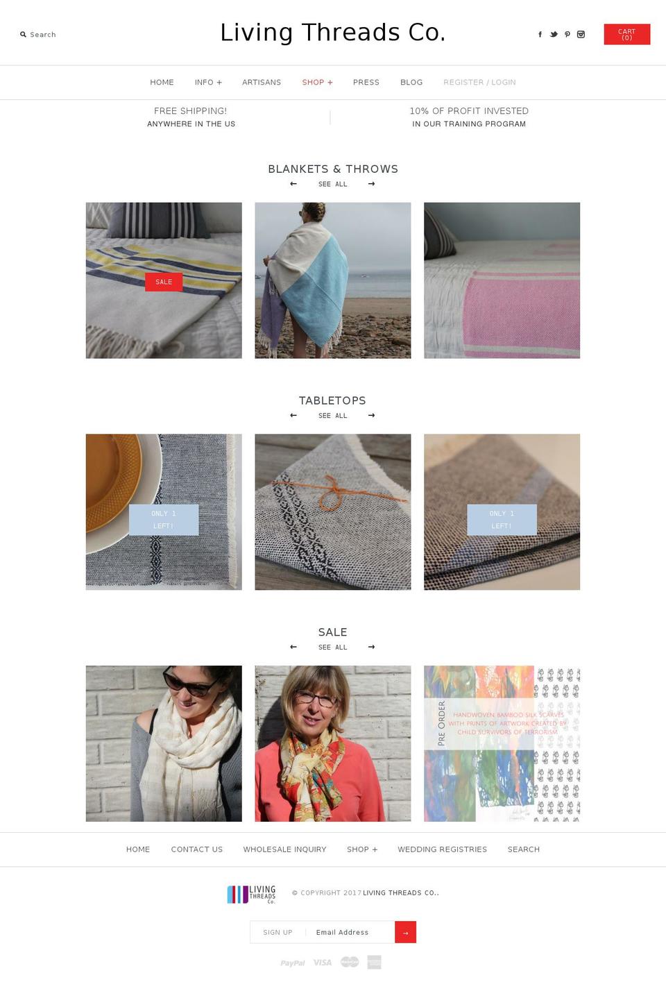 shoplivingthreadsco.com shopify website screenshot