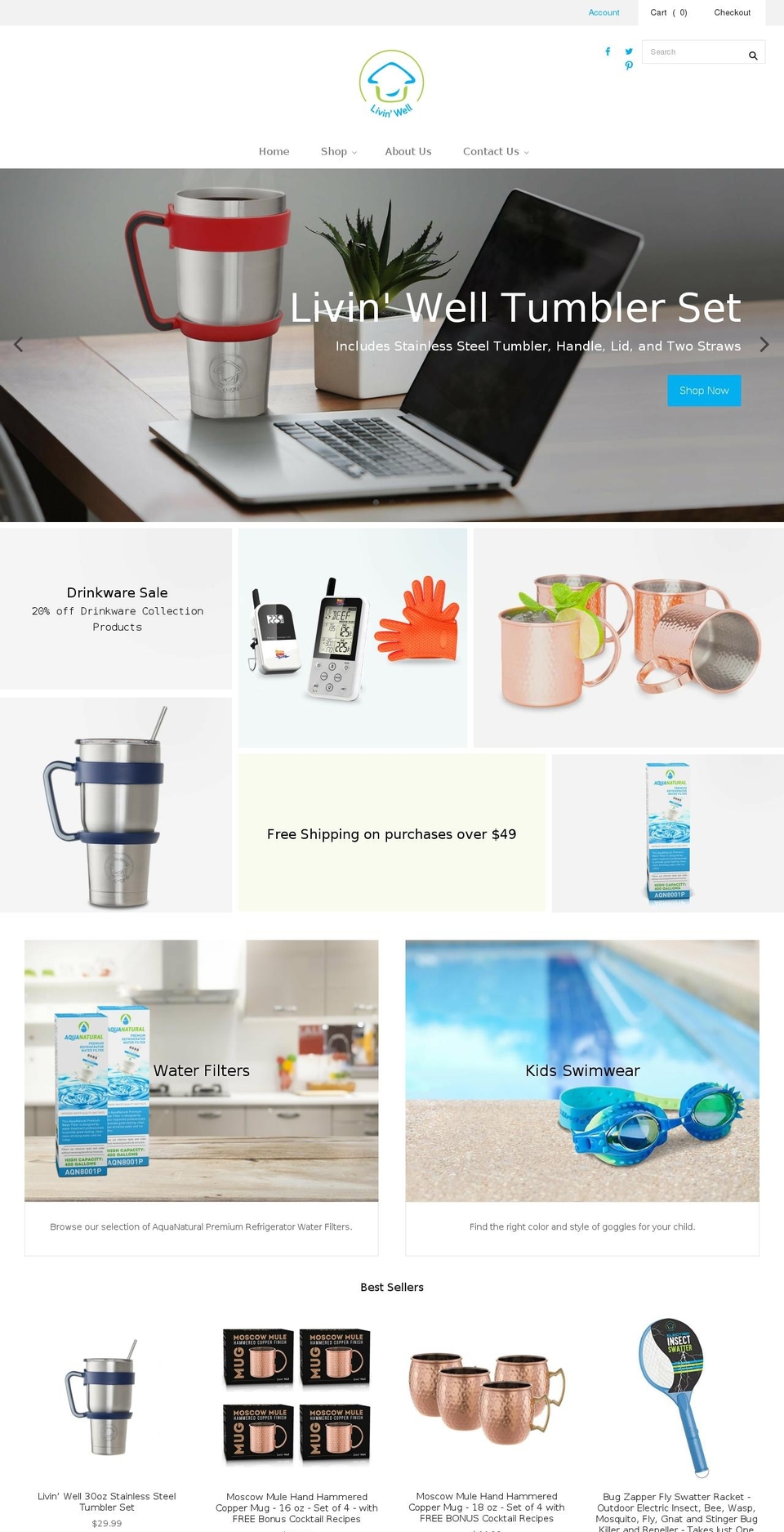shoplivinwell.com shopify website screenshot