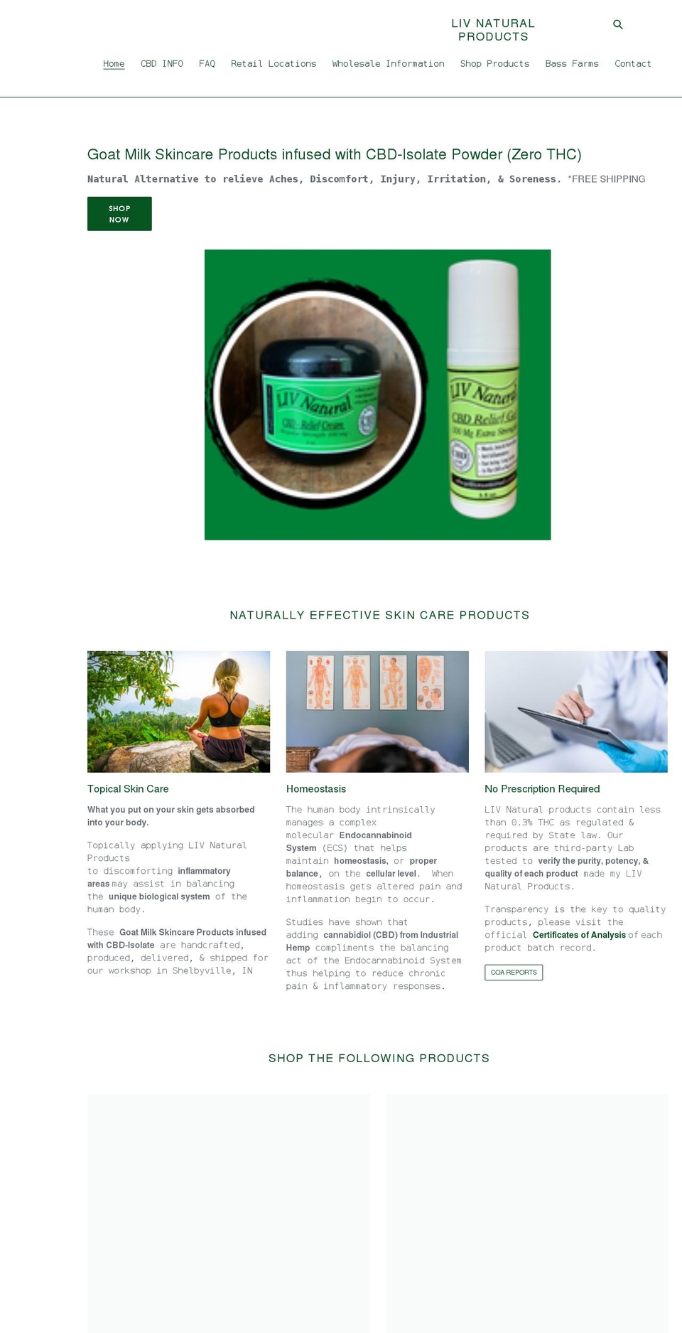 shoplivnatural.com shopify website screenshot