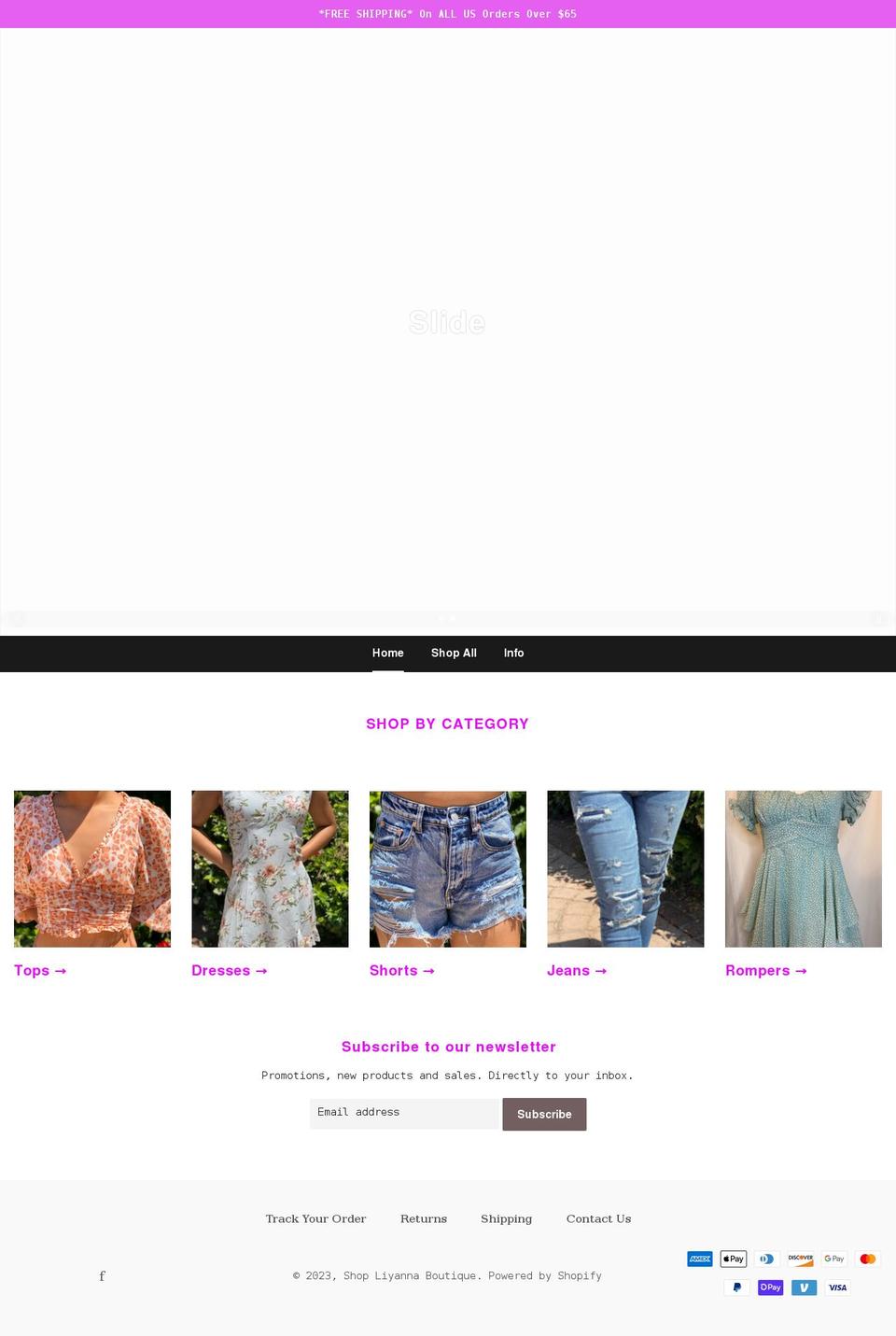 shopliyanna.com shopify website screenshot