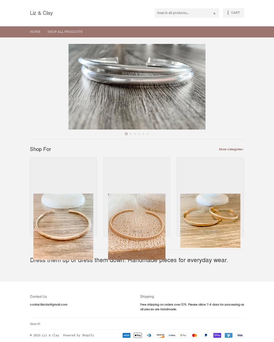 shoplizandclay.com shopify website screenshot