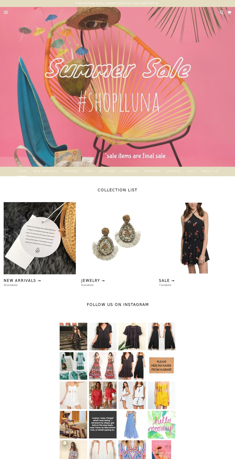 shoplluna.com — Shopify storefront screenshot