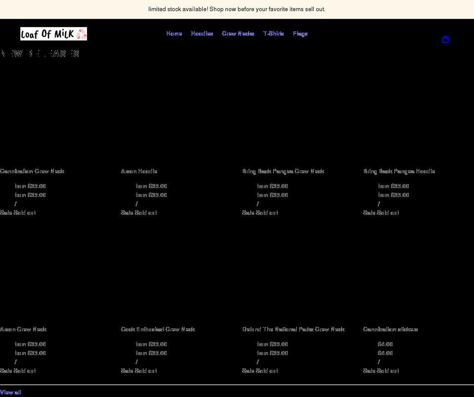 shoploafofmilk.com shopify website screenshot
